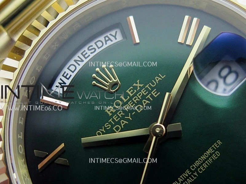 Day Date 228238 40mm 904L YG VSF 1:1 Best Edition Green Ombre Dial Roman Marker On YG President Bracelet DD3255