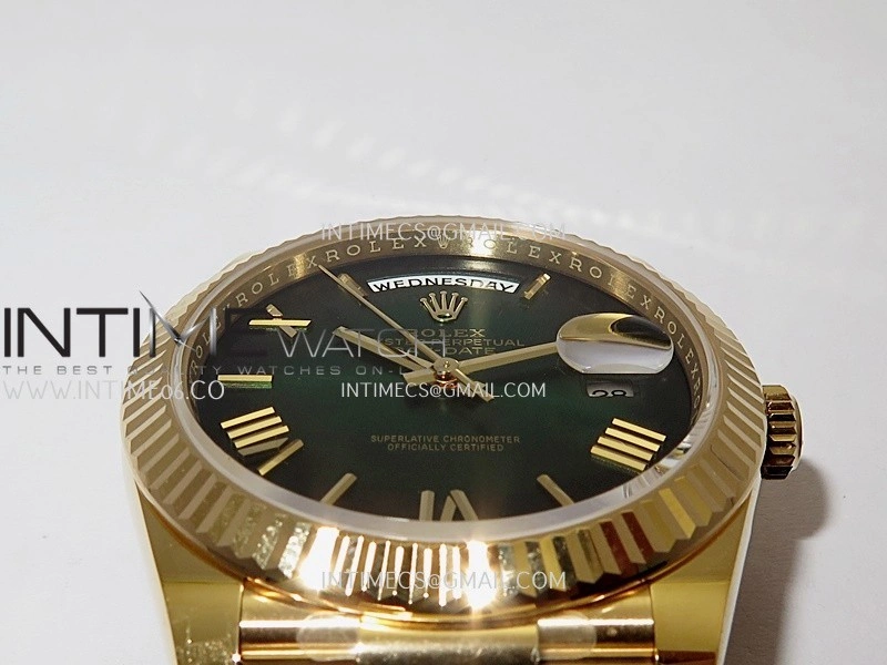 Day Date 228238 40mm 904L YG VSF 1:1 Best Edition Green Ombre Dial Roman Marker On YG President Bracelet DD3255