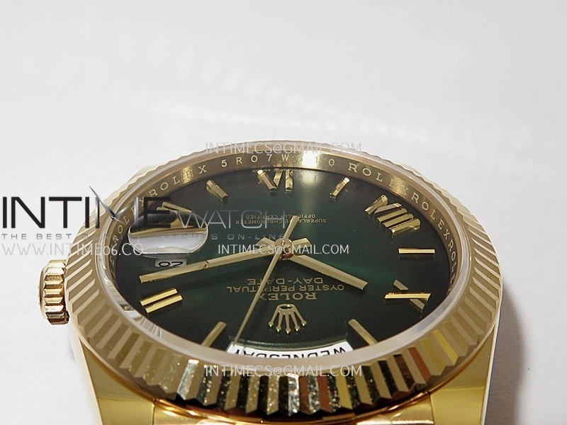 Day Date 228238 40mm 904L YG VSF 1:1 Best Edition Green Ombre Dial Roman Marker On YG President Bracelet DD3255