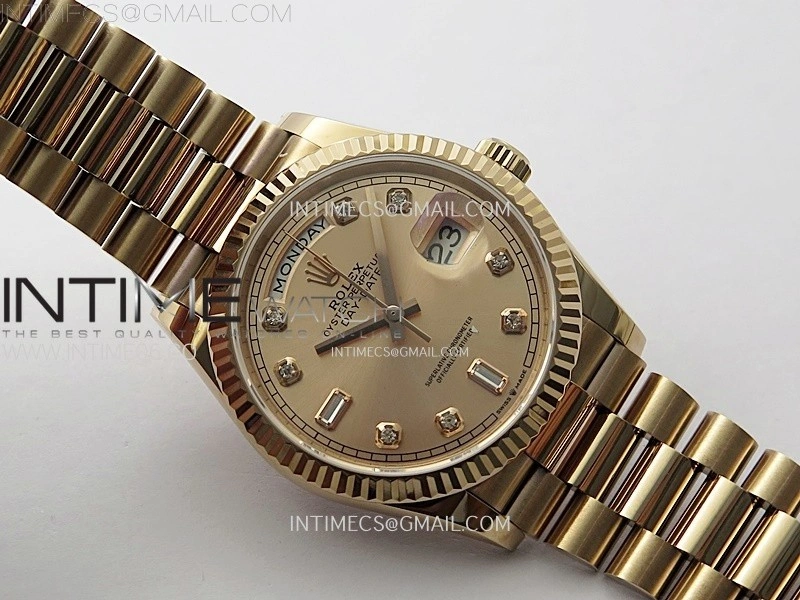 Day Date 36mm Gain Weight RG tungsten APSF 1:1 Best Edition Rose Gold Dial Diamond Markers on SS President Bracelet A3255