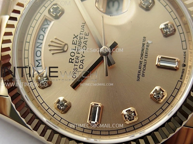 Day Date 36mm Gain Weight RG tungsten APSF 1:1 Best Edition Rose Gold Dial Diamond Markers on SS President Bracelet A3255