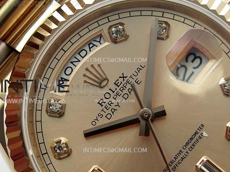 Day Date 36mm Gain Weight RG tungsten APSF 1:1 Best Edition Rose Gold Dial Diamond Markers on SS President Bracelet A3255