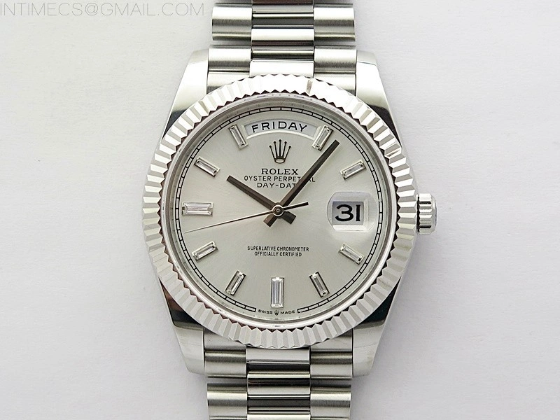 Day Date 40mm 228239 Gain Weight SS tungsten APSF 1:1 Best Edition Silver Dial T Crystals Markers on SS President Bracelet A2836