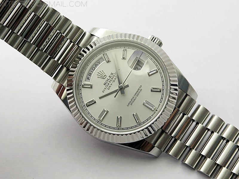 Day Date 40mm 228239 Gain Weight SS tungsten APSF 1:1 Best Edition Silver Dial T Crystals Markers on SS President Bracelet A2836