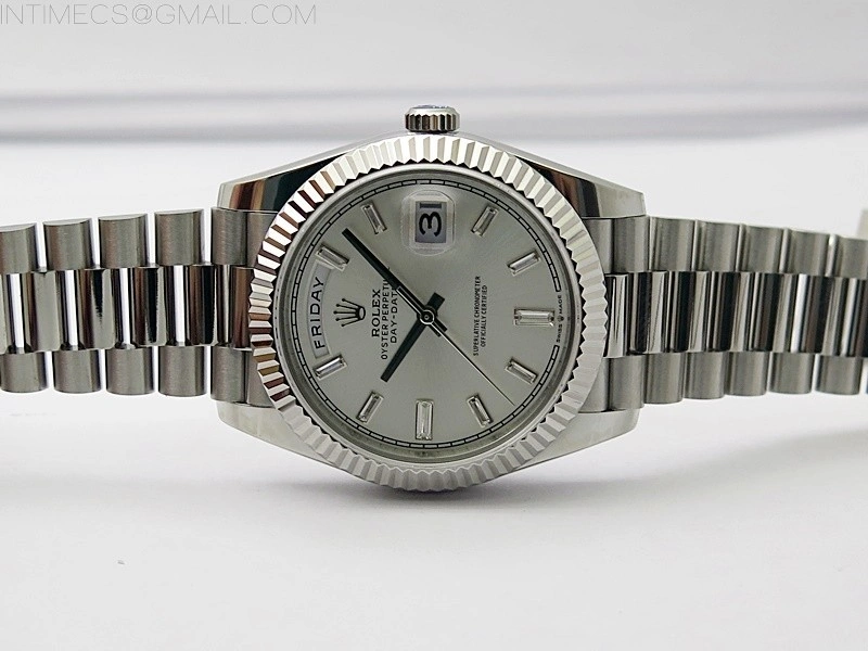 Day Date 40mm 228239 Gain Weight SS tungsten APSF 1:1 Best Edition Silver Dial T Crystals Markers on SS President Bracelet A2836