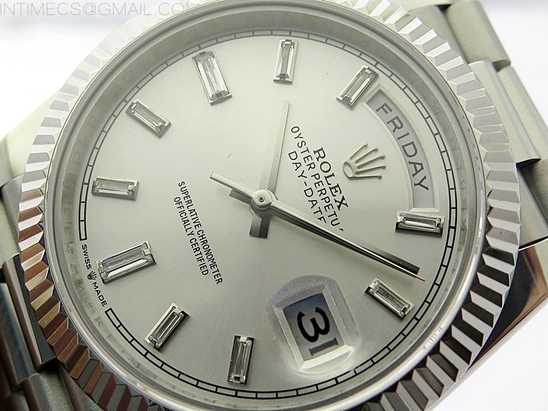 Day Date 40mm 228239 Gain Weight SS tungsten APSF 1:1 Best Edition Silver Dial T Crystals Markers on SS President Bracelet A2836