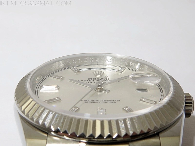 Day Date 40mm 228239 Gain Weight SS tungsten APSF 1:1 Best Edition Silver Dial T Crystals Markers on SS President Bracelet A2836