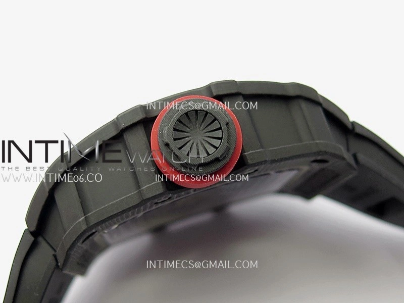 RM035-02 Real Black NTPT APSF 1:1 Best Edition Skeleton Dial On Black Rubber Strap Dandong Super Clone RMAL1