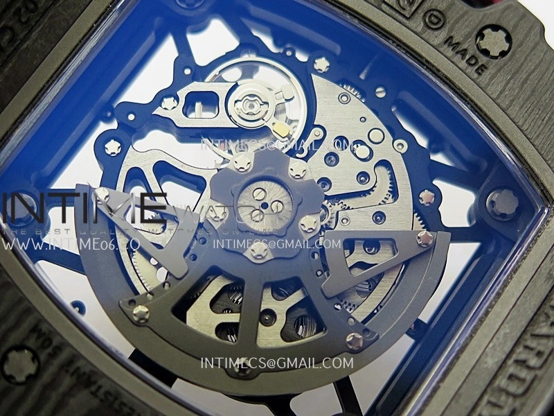 RM035-02 Real Black NTPT APSF 1:1 Best Edition Skeleton Dial On Black Rubber Strap Dandong Super Clone RMAL1