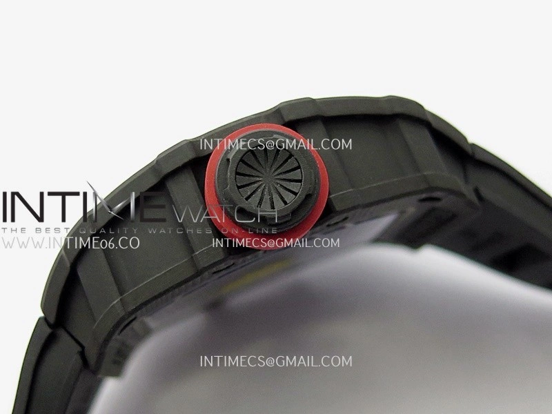 RM035-02 Real Black NTPT APSF 1:1 Best Edition Skeleton Dial On Black Rubber Strap Dandong Super Clone RMAL1