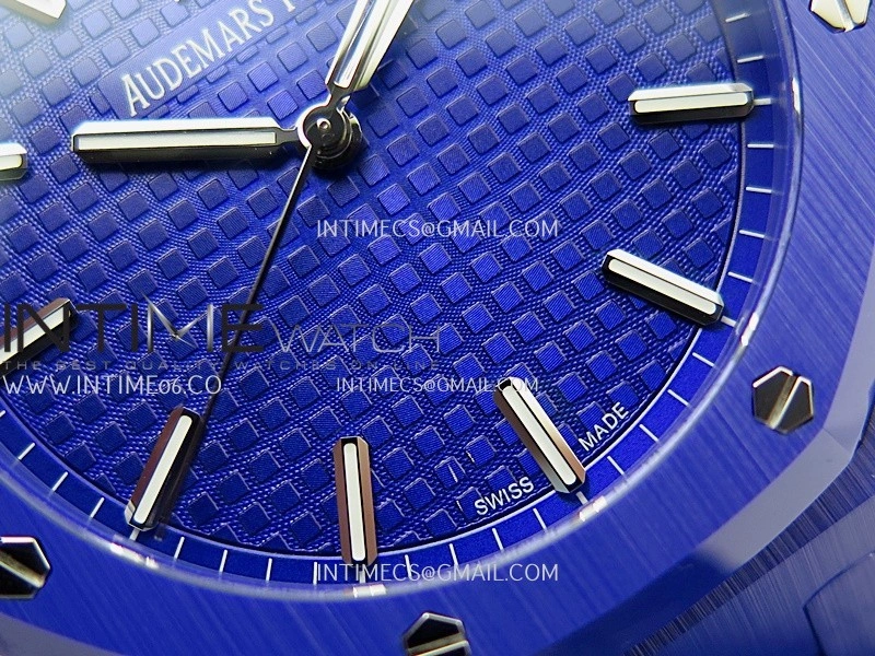 Royal Oak 15500 Blue Ceramic APSF 1:1 Best Edition Vibrant Blue Dial On Blue Ceramic Bracelet SA4302 Super Clone