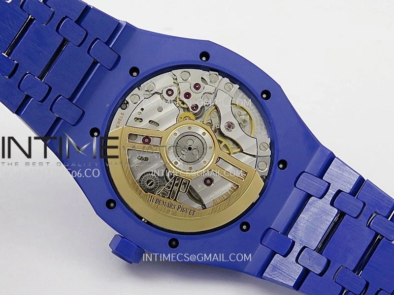 Royal Oak 15500 Blue Ceramic APSF 1:1 Best Edition Vibrant Blue Dial On Blue Ceramic Bracelet SA4302 Super Clone