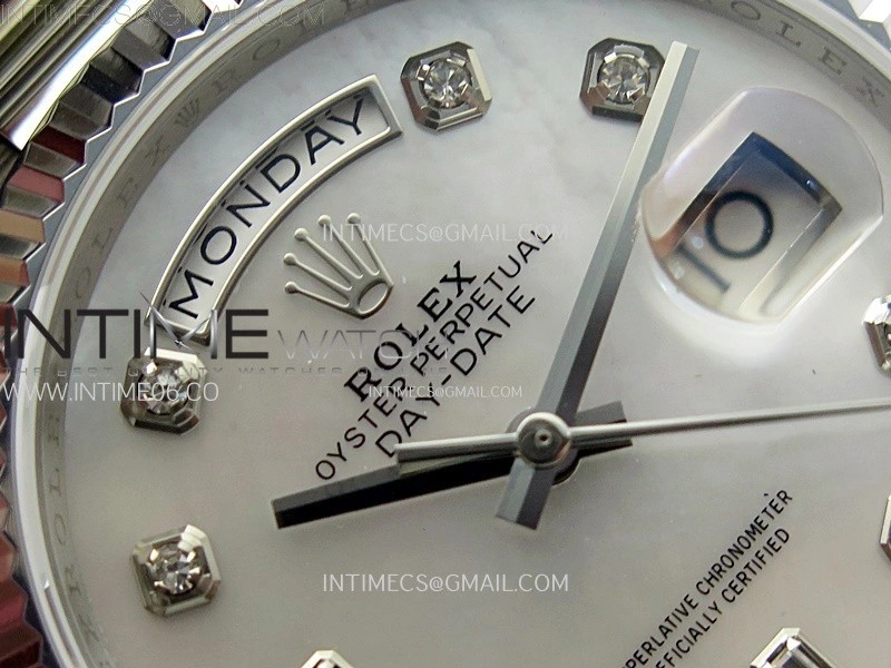 Day Date 36mm Gain Weight SS tungsten APSF 1:1 Best Edition White MOP Dial Diamond Markers on SS President Bracelet A3255
