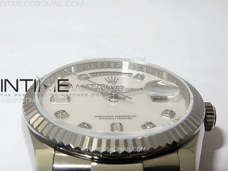 Day Date 36mm Gain Weight SS tungsten APSF 1:1 Best Edition White MOP Dial Diamond Markers on SS President Bracelet A3255