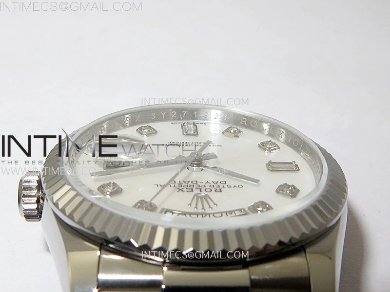 Day Date 36mm Gain Weight SS tungsten APSF 1:1 Best Edition White MOP Dial Diamond Markers on SS President Bracelet A3255