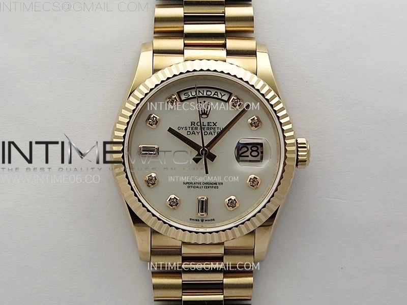 Day Date 36mm Gain Weight RG tungsten APSF 1:1 Best Edition White MOP Dial Diamond Markers on SS President Bracelet A3255