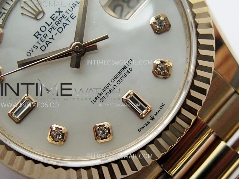 Day Date 36mm Gain Weight RG tungsten APSF 1:1 Best Edition White MOP Dial Diamond Markers on SS President Bracelet A3255