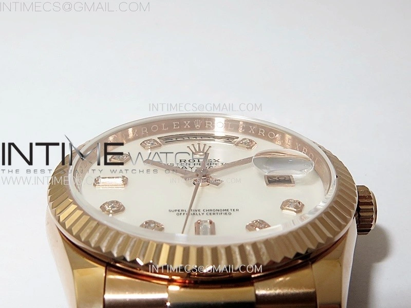 Day Date 36mm Gain Weight RG tungsten APSF 1:1 Best Edition White MOP Dial Diamond Markers on SS President Bracelet A3255