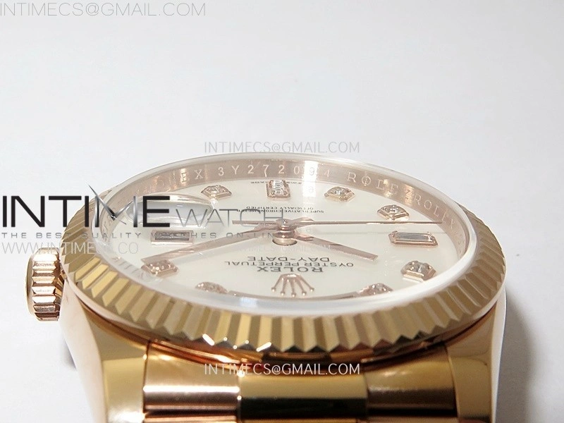 Day Date 36mm Gain Weight RG tungsten APSF 1:1 Best Edition White MOP Dial Diamond Markers on SS President Bracelet A3255