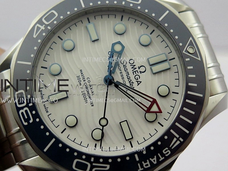 Seamaster Diver 300M Americas Cup SS V4 VSF 1:1 Best Edition White Wave Ceramic Dial On SS Bracelet Super Clone Asian 8800