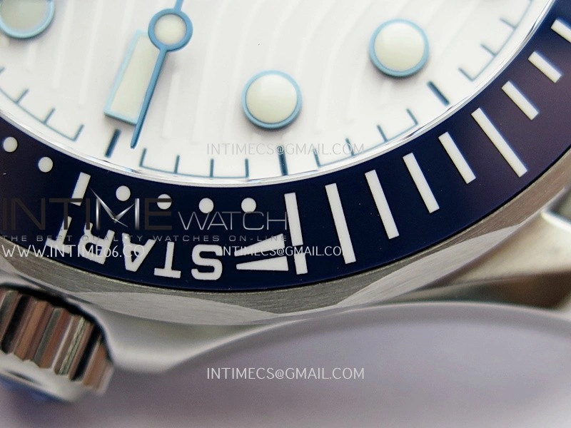 Seamaster Diver 300M Americas Cup SS V4 VSF 1:1 Best Edition White Wave Ceramic Dial On SS Bracelet Super Clone Asian 8800