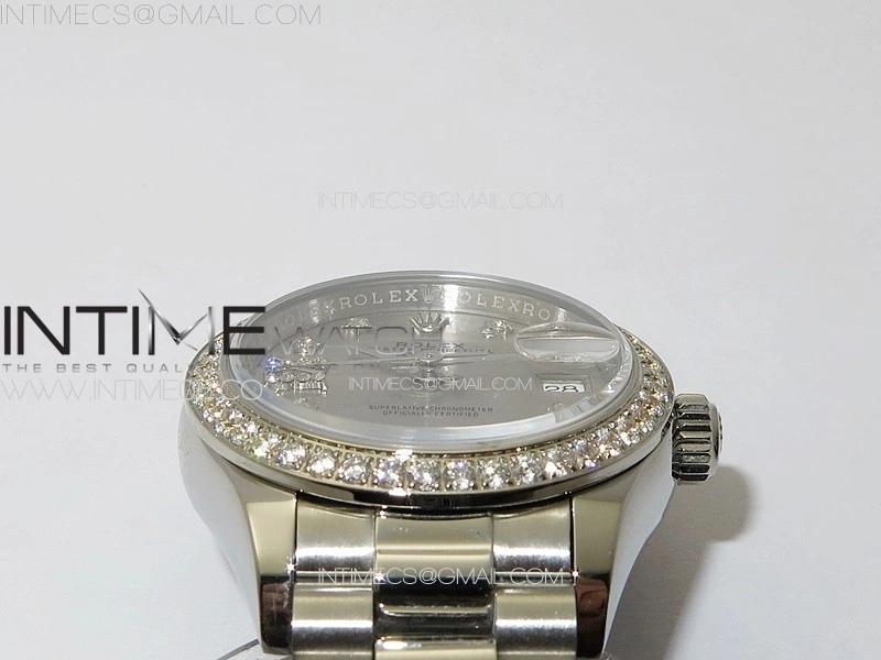 Datejust 28mm 279179 SS Crystals APSF Best Edition Silver Dial Stars Crystals Markers on SS President Bracelet NH05