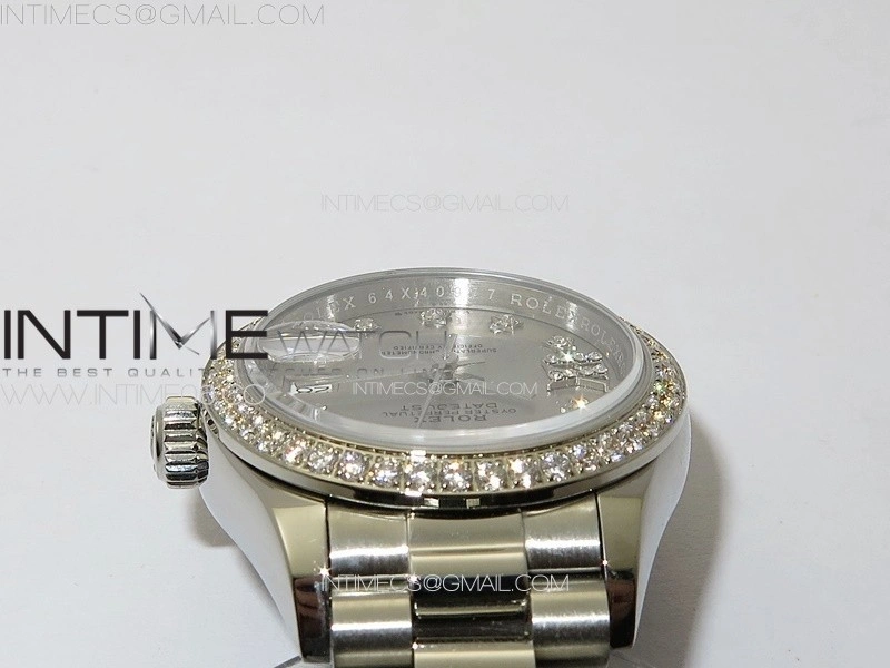 Datejust 28mm 279179 SS Crystals APSF Best Edition Silver Dial Stars Crystals Markers on SS President Bracelet NH05