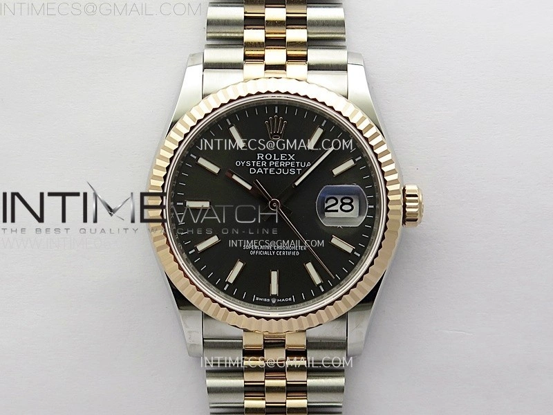 DateJust 36MM 126231 SS RG APSF 1:1 Best Edition Gray Dial Stick Markers on SS RG Jubilee Bracelet SA3235
