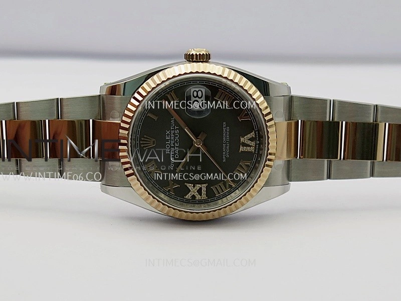 DateJust 126233 36mm 904L SS RG AR+F 1:1 Best Edition Gray Dial Roman Diamond Marker On Oyster Bracelet DD3235