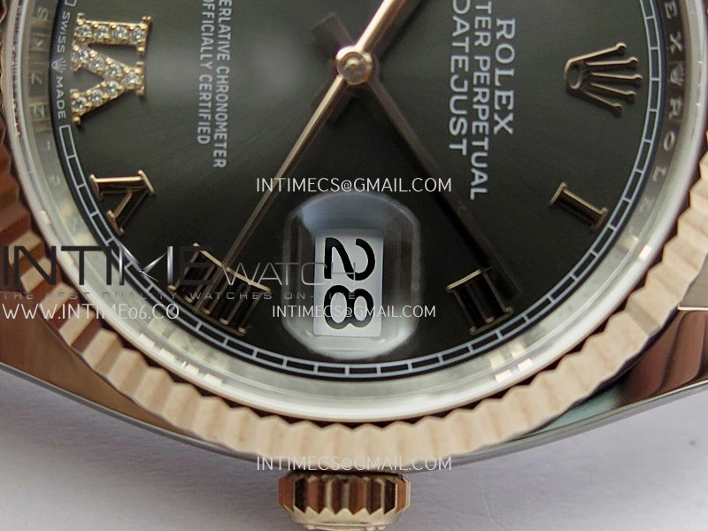 DateJust 126233 36mm 904L SS RG AR+F 1:1 Best Edition Gray Dial Roman Diamond Marker On Oyster Bracelet DD3235