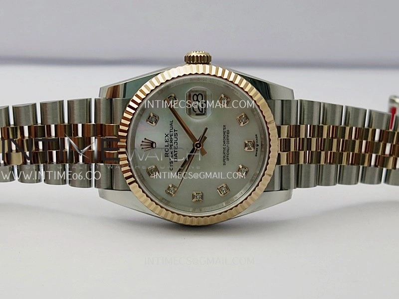 DateJust 126233 36mm 904L SS RG AR+F 1:1 Best Edition White MOP Dial Diamond Marker On Jubilee Bracelet DD3235