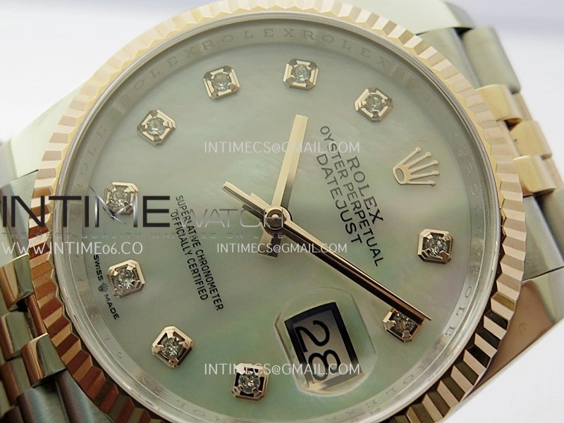 DateJust 126233 36mm 904L SS RG AR+F 1:1 Best Edition White MOP Dial Diamond Marker On Jubilee Bracelet DD3235