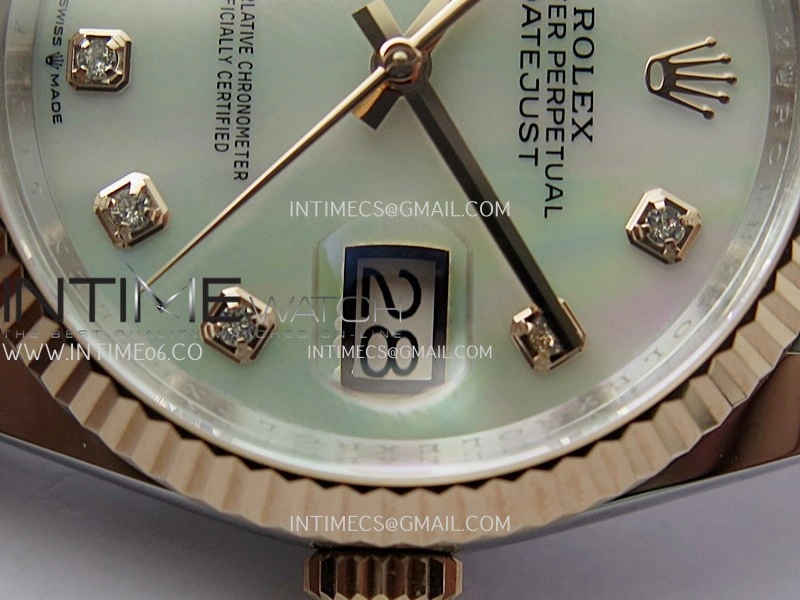 DateJust 126233 36mm 904L SS RG AR+F 1:1 Best Edition White MOP Dial Diamond Marker On Jubilee Bracelet DD3235