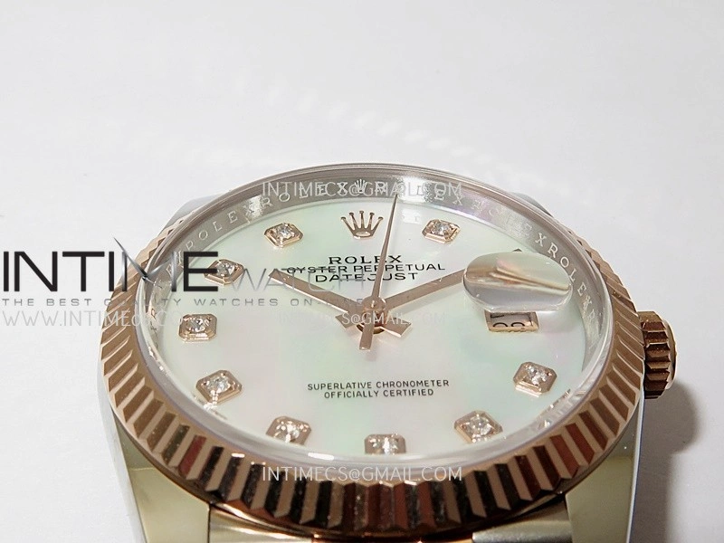 DateJust 126233 36mm 904L SS RG AR+F 1:1 Best Edition White MOP Dial Diamond Marker On Jubilee Bracelet DD3235