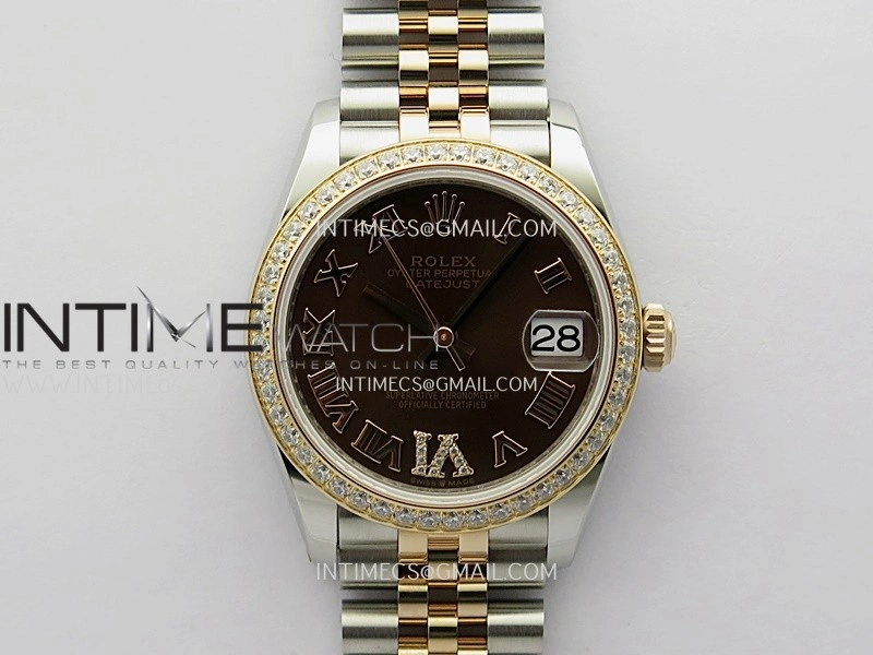 DateJust 31mm 904L SS RG AR+F Best Edition Brown Dial Roman Marker On 904L RG SS Jubilee Bracelet A2236