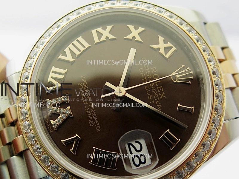 DateJust 31mm 904L SS RG AR+F Best Edition Brown Dial Roman Marker On 904L RG SS Jubilee Bracelet A2236