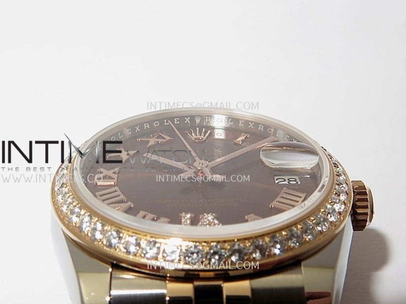 DateJust 31mm 904L SS RG AR+F Best Edition Brown Dial Roman Marker On 904L RG SS Jubilee Bracelet A2236