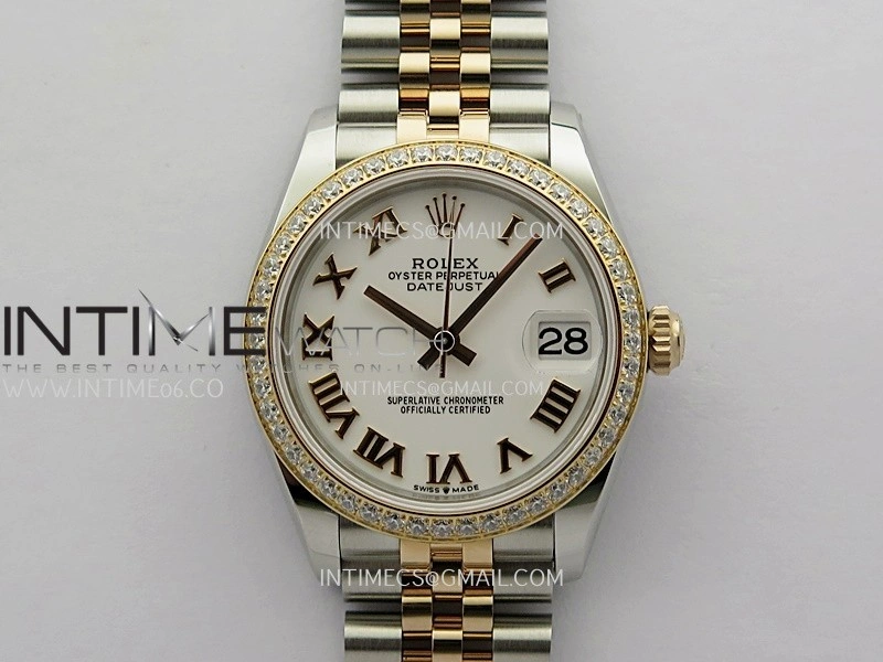 DateJust 31mm 904L SS RG AR+F Best Edition White Dial Roman Marker On 904L RG SS Jubilee Bracelet A2236