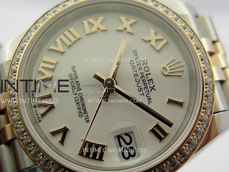 DateJust 31mm 904L SS RG AR+F Best Edition White Dial Roman Marker On 904L RG SS Jubilee Bracelet A2236