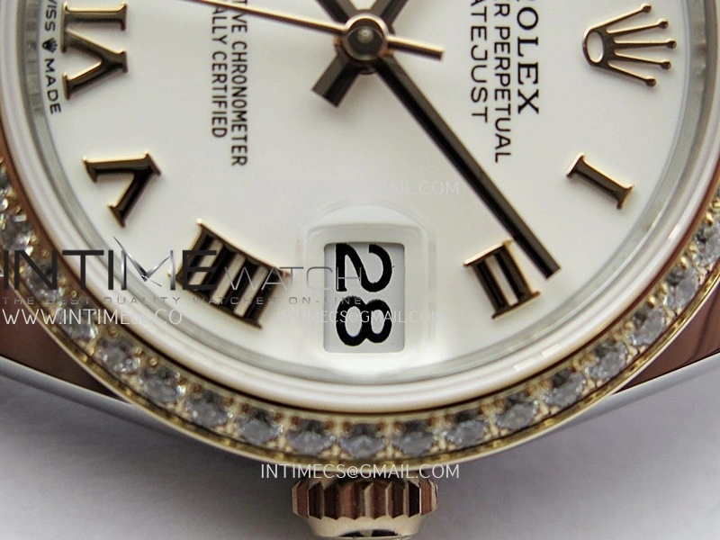 DateJust 31mm 904L SS RG AR+F Best Edition White Dial Roman Marker On 904L RG SS Jubilee Bracelet A2236