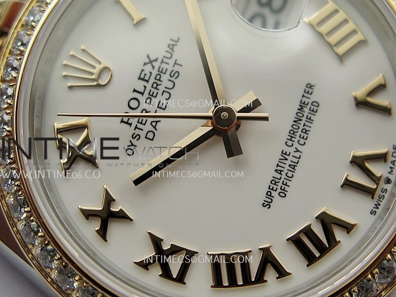 DateJust 31mm 904L SS RG AR+F Best Edition White Dial Roman Marker On 904L RG SS Jubilee Bracelet A2236