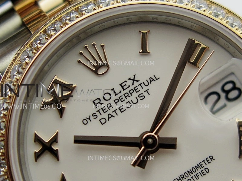 DateJust 31mm 904L SS RG AR+F Best Edition White Dial Roman Marker On 904L RG SS Jubilee Bracelet A2236