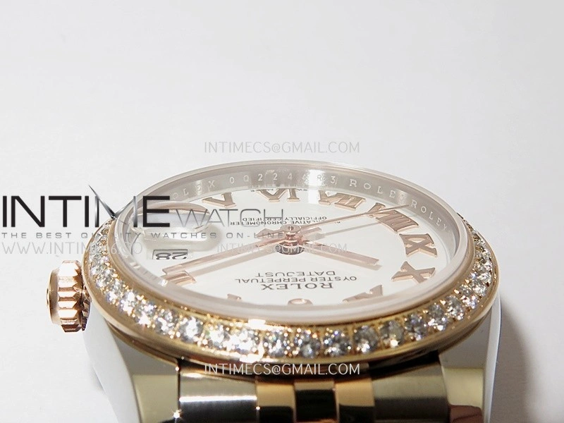 DateJust 31mm 904L SS RG AR+F Best Edition White Dial Roman Marker On 904L RG SS Jubilee Bracelet A2236