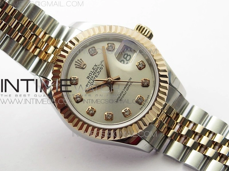 Datejust 28mm 279173 SS RG BP Best Edition Silver Crystal Markers Dial on SS RG Jubilee Bracelet ETA2671