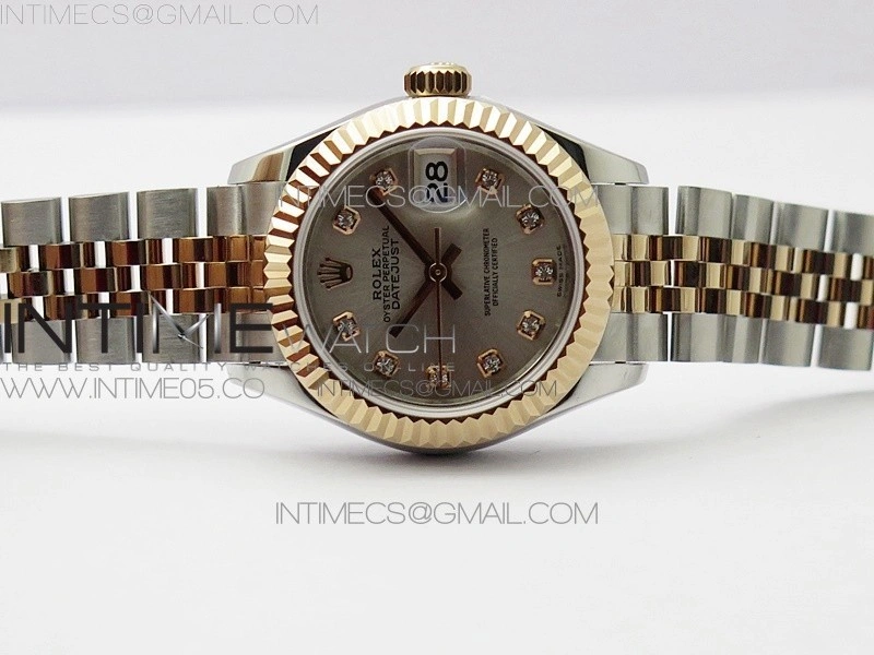 Datejust 28mm 279173 SS RG BP Best Edition Silver Crystal Markers Dial on SS RG Jubilee Bracelet ETA2671