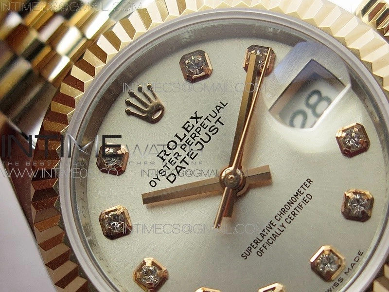 Datejust 28mm 279173 SS RG BP Best Edition Silver Crystal Markers Dial on SS RG Jubilee Bracelet ETA2671