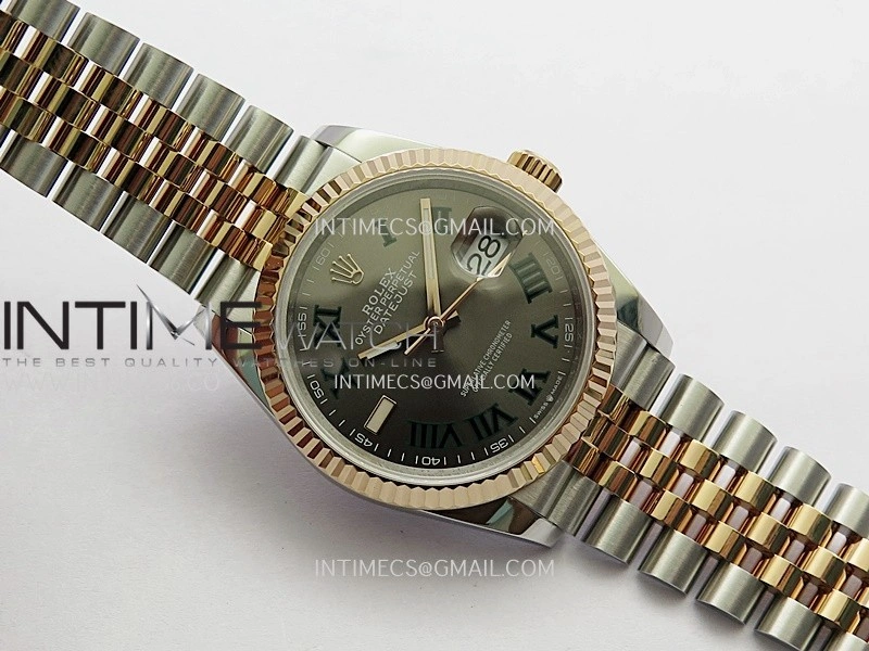 DateJust 36mm 126231 SS RG V2 QF 1:1 Best Edition Gray Dial Roman Marker On SS RG Jubilee Bracelet SH3235