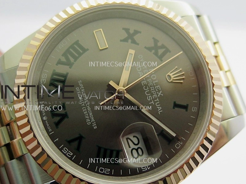 DateJust 36mm 126231 SS RG V2 QF 1:1 Best Edition Gray Dial Roman Marker On SS RG Jubilee Bracelet SH3235