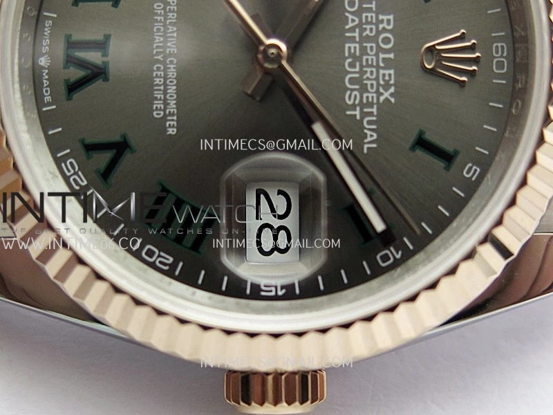 DateJust 36mm 126231 SS RG V2 QF 1:1 Best Edition Gray Dial Roman Marker On SS RG Jubilee Bracelet SH3235