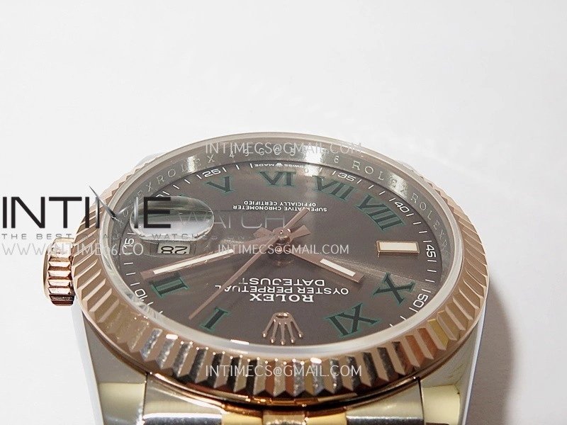 DateJust 36mm 126231 SS RG V2 QF 1:1 Best Edition Gray Dial Roman Marker On SS RG Jubilee Bracelet SH3235